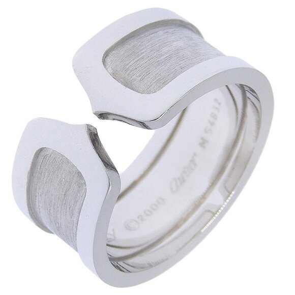 CARTIER C2 Ring K18 white gold #8.6(US Size) 12.5g mens - Picture 1 of 7